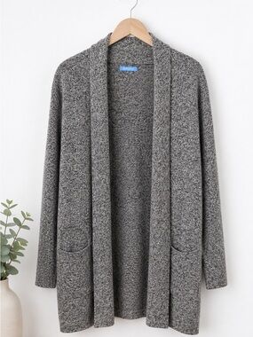 Burgess Travel Coat Women’s Size M Gray Silk Blend Longline Cardigan